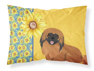 Summer Sunflowers Red Pekingese Standard Pillowcase Lightweight Super Soft Easy Care Decorative Artwork Pillowcase, Standard